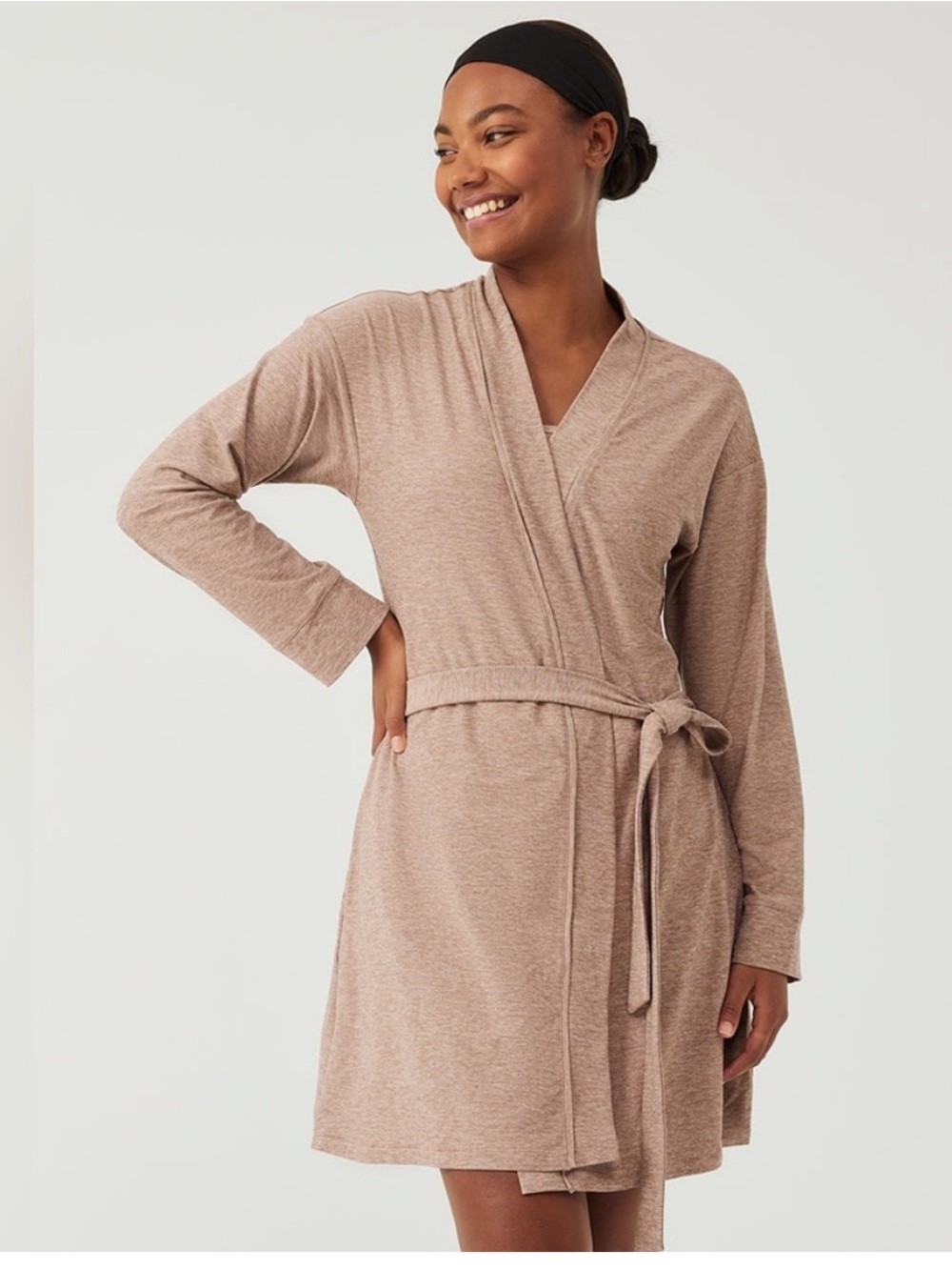 Outdoor Voices CloudKnit Wrap Robe - Taupe Size M/L